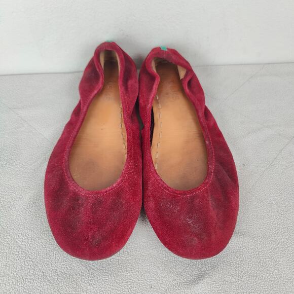 Tieks Flats Womens 8 Rouge Dark Red Suede‎ Leather Ballet Slip On Shoes - Picture 3 of 8